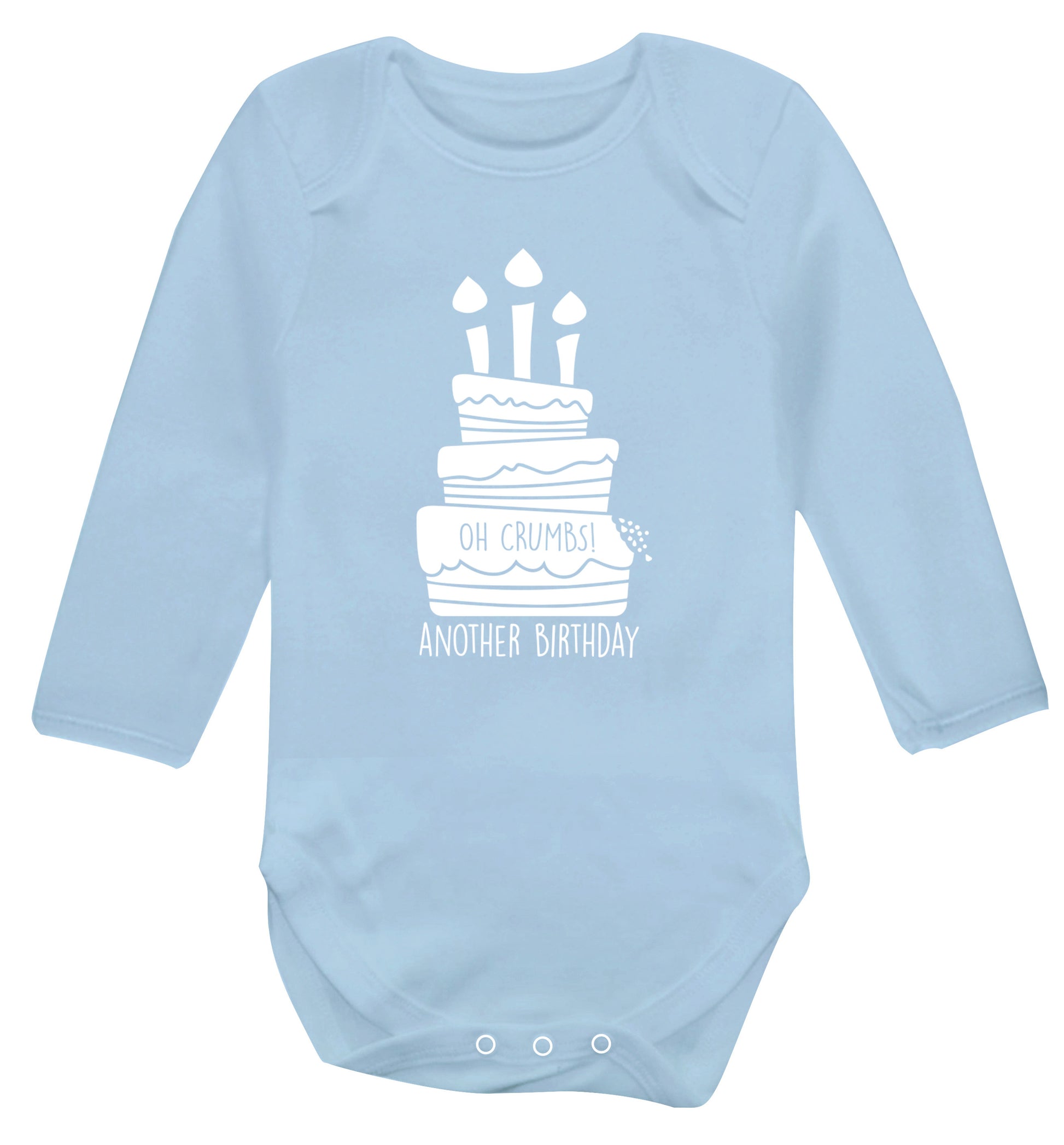 Oh crumbs another birthday! Baby Vest long sleeved pale blue 6-12 months