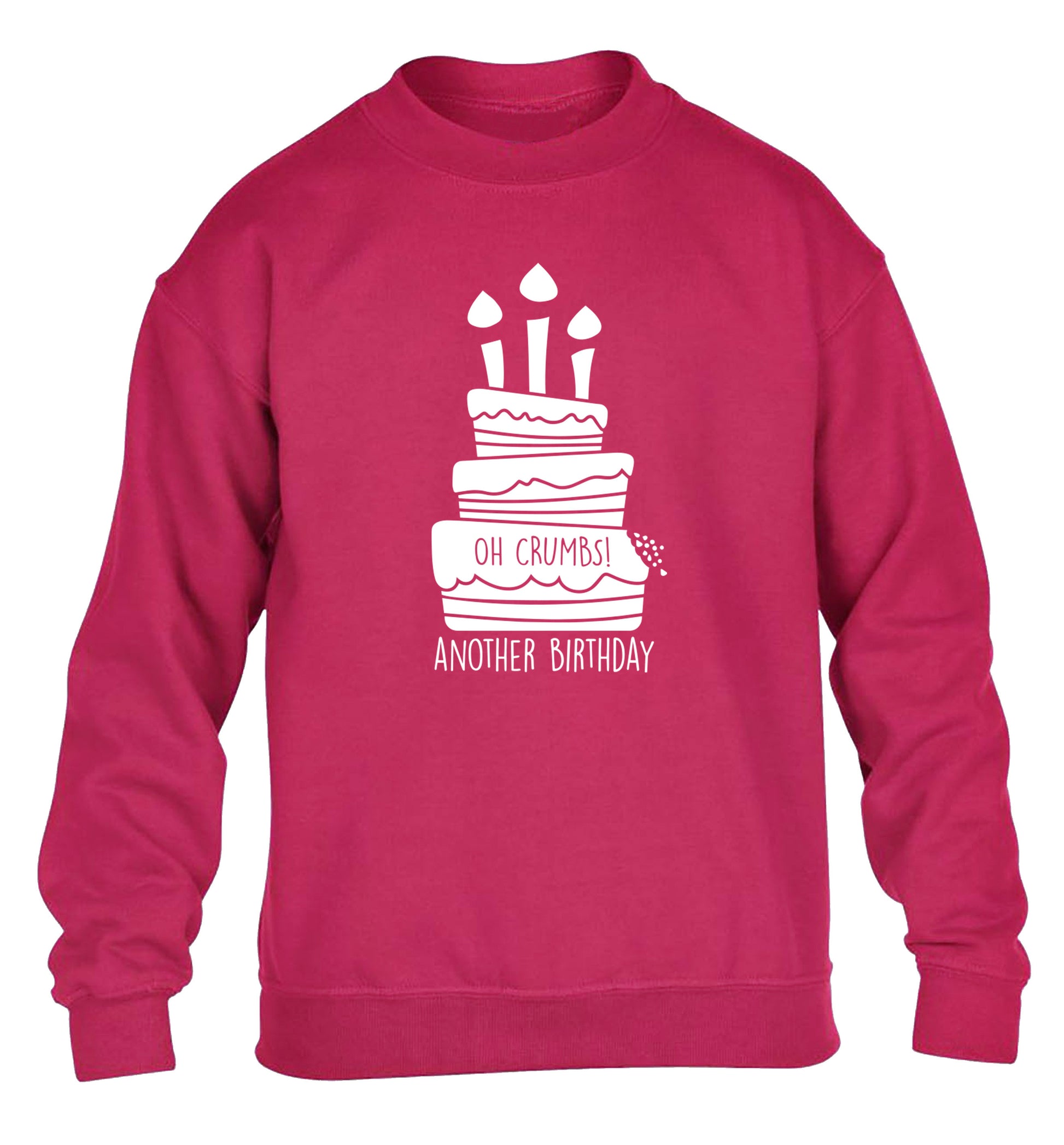 Oh crumbs another birthday! children's pink sweater 12-14 Years