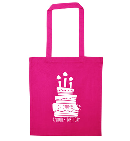 Oh crumbs another birthday! pink tote bag