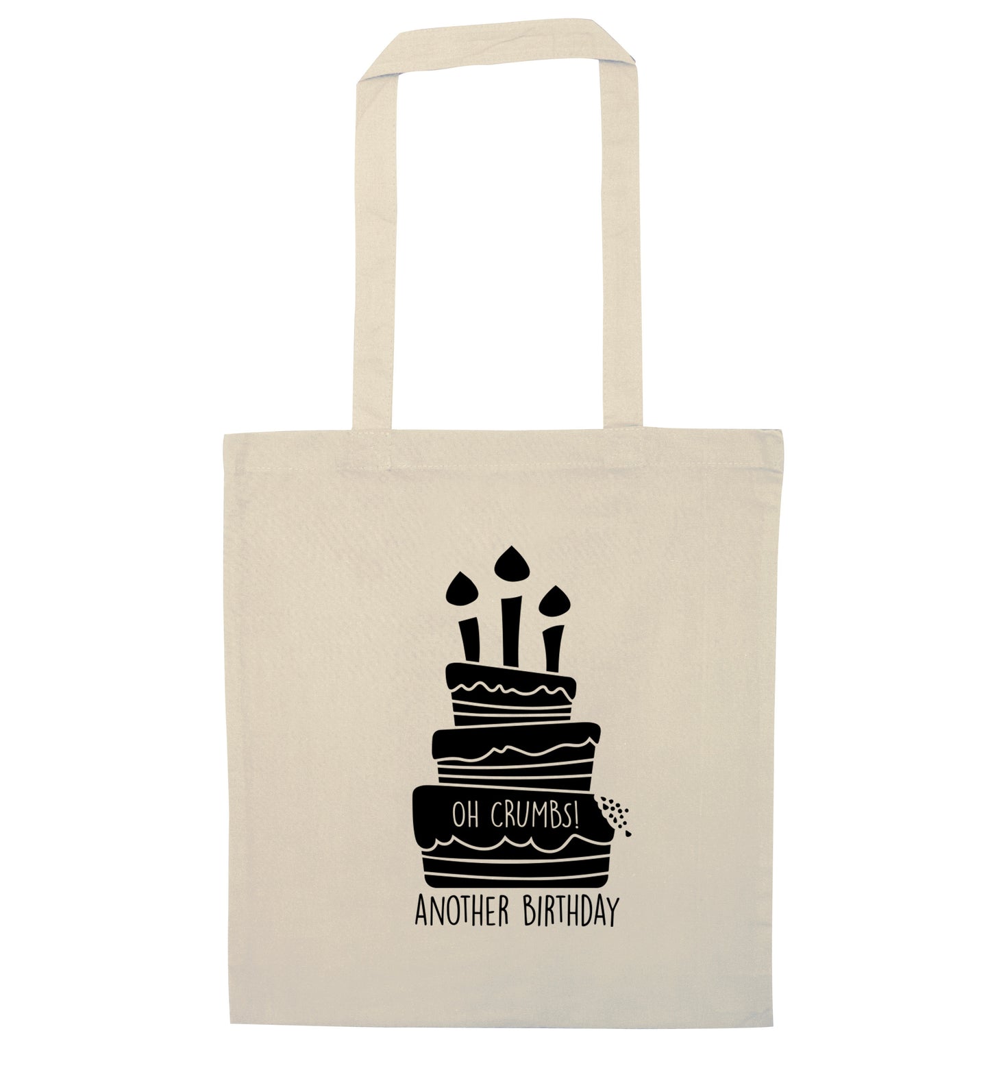 Oh crumbs another birthday! natural tote bag