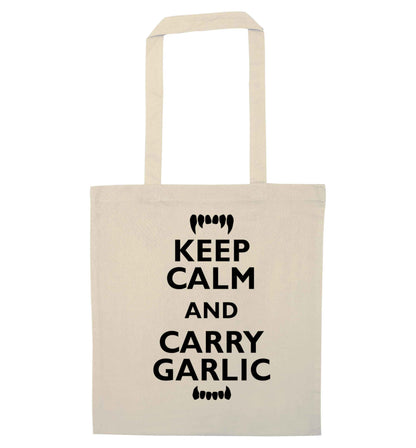 Keep calm and carry garlic natural tote bag