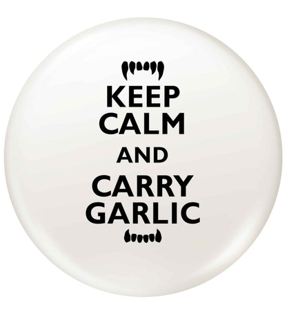 Keep calm and carry garlic small 25mm Pin badge