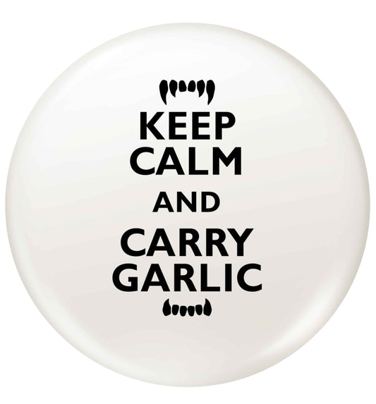 Keep calm and carry garlic small 25mm Pin badge