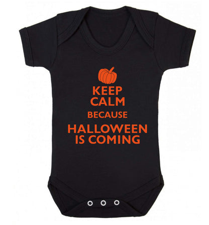 Keep calm because halloween is coming Baby Vest black 18-24 months