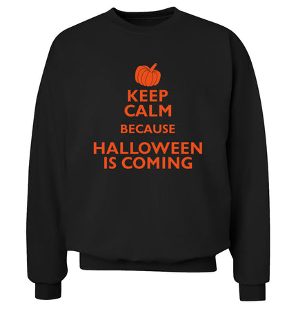 Keep calm because halloween is coming Adult's unisex black Sweater 2XL