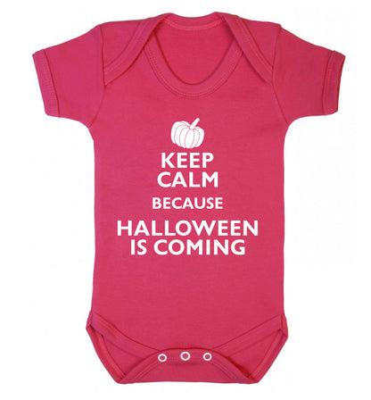 Keep calm because halloween is coming Baby Vest dark pink 18-24 months