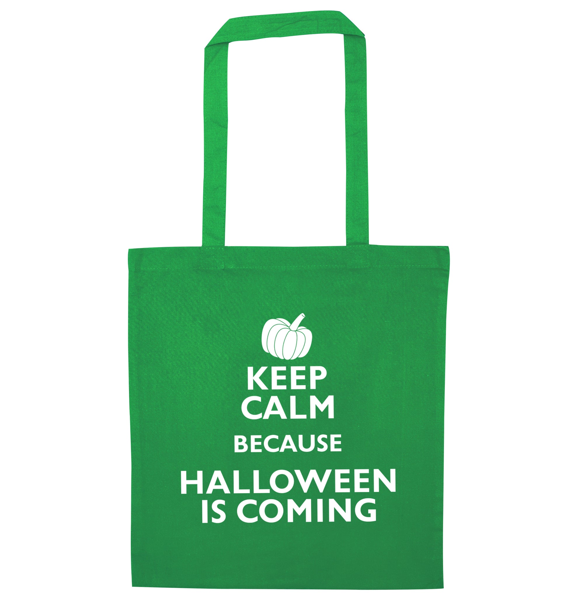 Keep calm because halloween is coming green tote bag