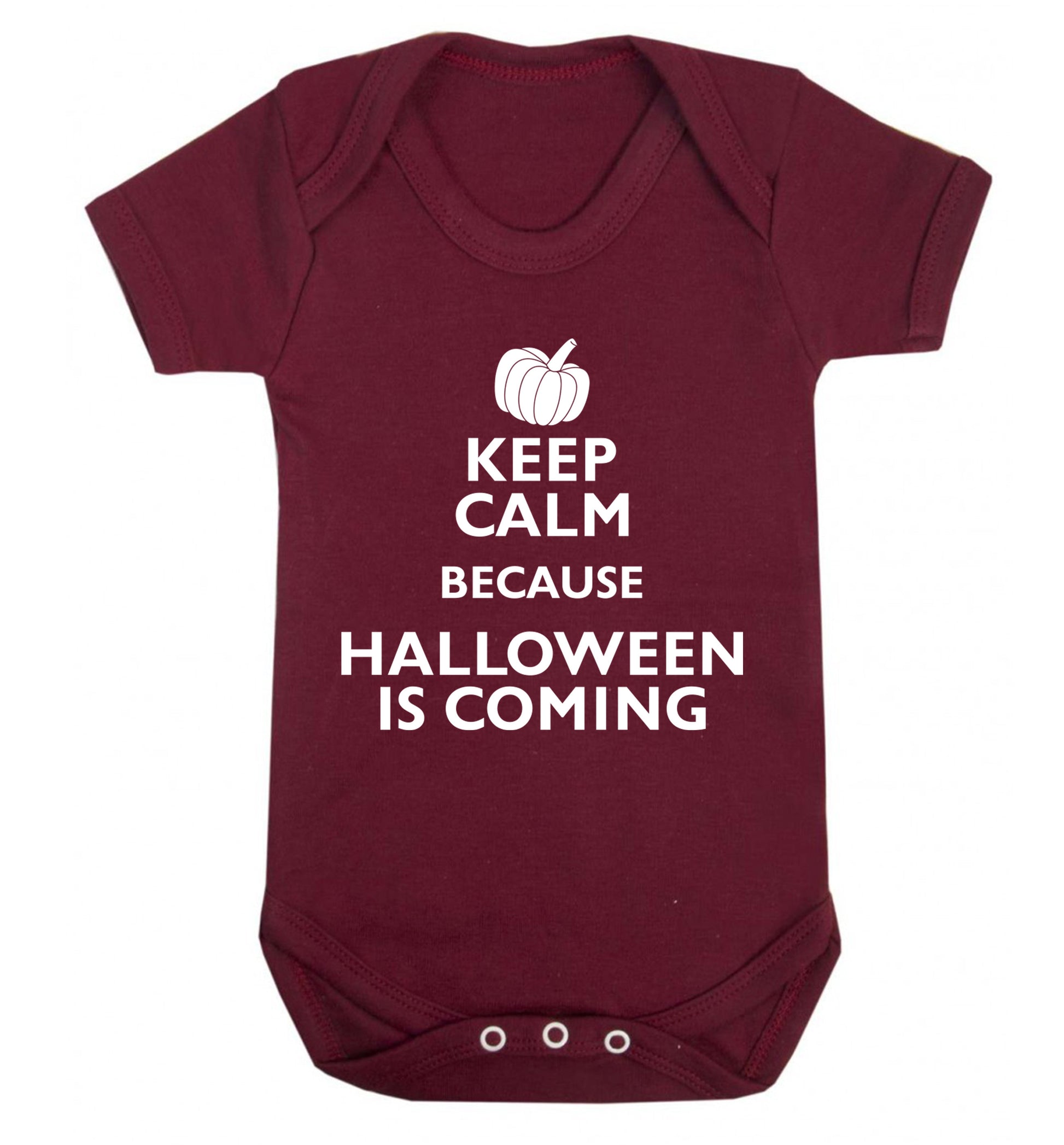 Keep calm because halloween is coming Baby Vest maroon 18-24 months
