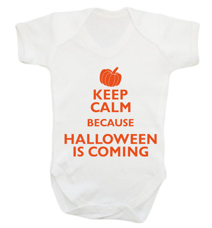 Keep calm because halloween is coming Baby Vest white 18-24 months