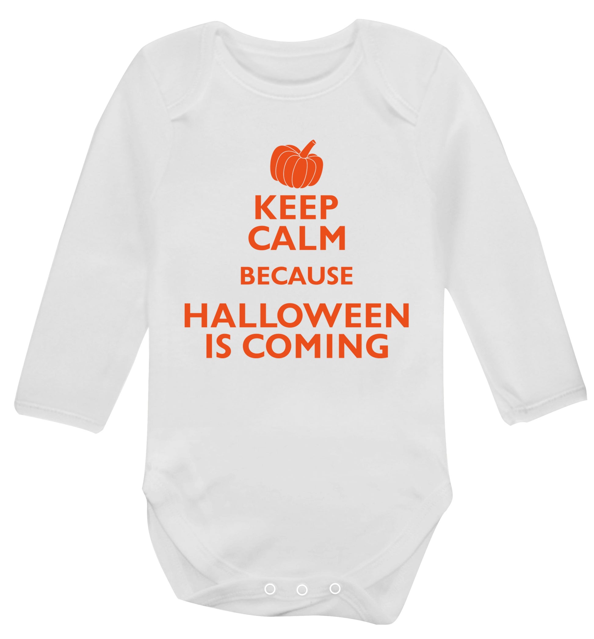 Keep calm because halloween is coming Baby Vest long sleeved white 6-12 months