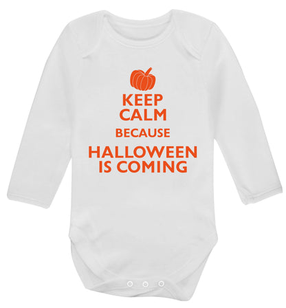 Keep calm because halloween is coming Baby Vest long sleeved white 6-12 months