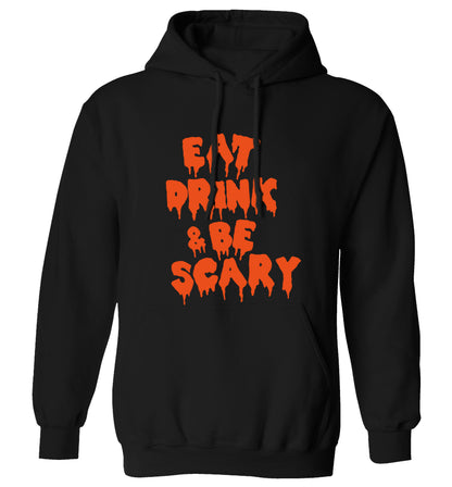 Eat drink and be scary adults unisex black hoodie 2XL