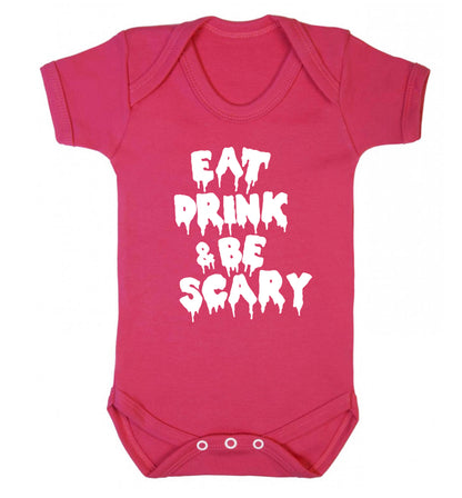 Eat drink and be scary Baby Vest dark pink 18-24 months
