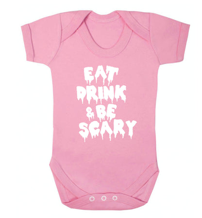 Eat drink and be scary Baby Vest pale pink 18-24 months