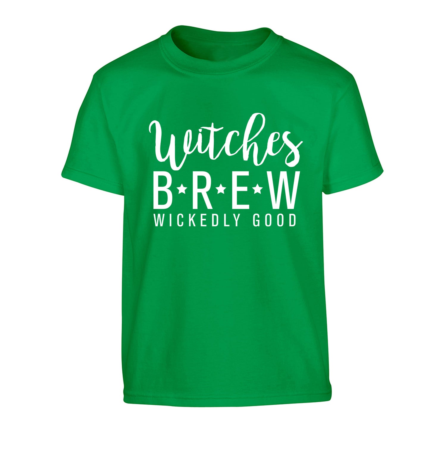 Witches Brew wickedly good Children's green Tshirt 12-14 Years