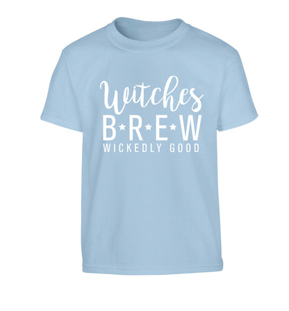 Witches Brew wickedly good Children's light blue Tshirt 12-14 Years