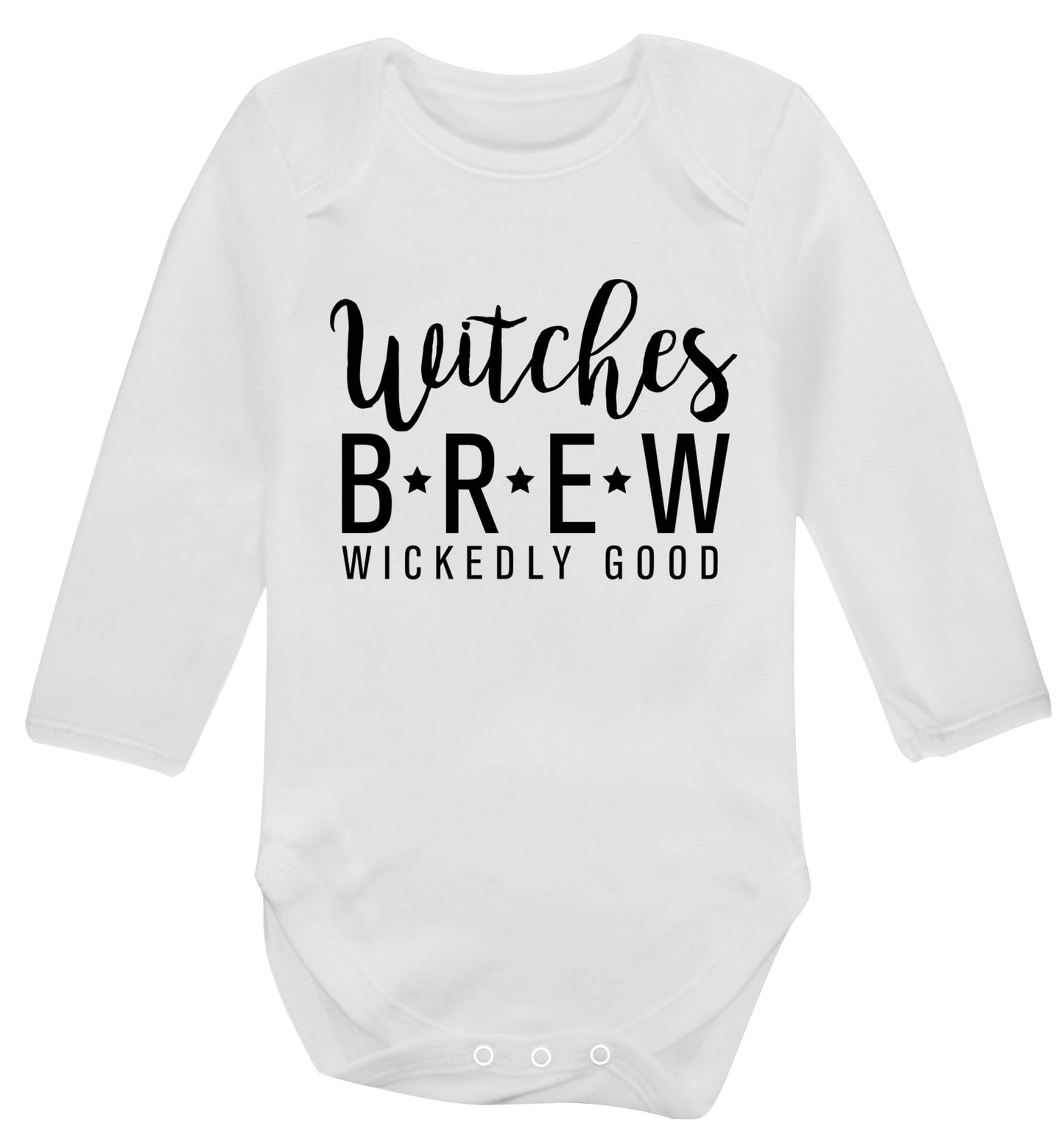 Witches Brew wickedly good Baby Vest long sleeved white 6-12 months