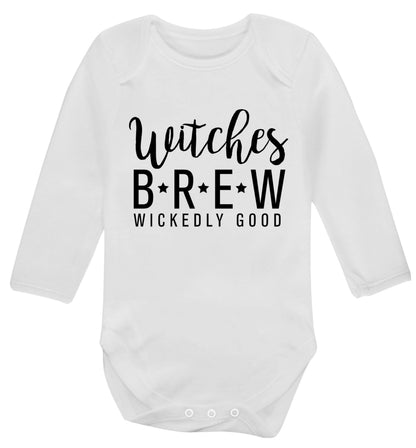 Witches Brew wickedly good Baby Vest long sleeved white 6-12 months