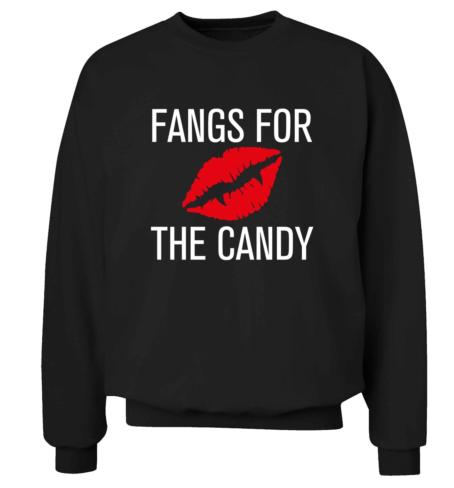 Fangs for the candy adult's unisex black sweater 2XL