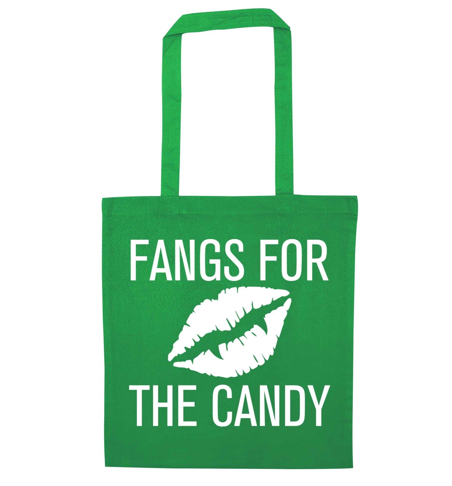 Fangs for the candy green tote bag