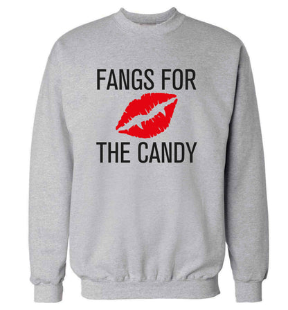 Fangs for the candy adult's unisex grey sweater 2XL