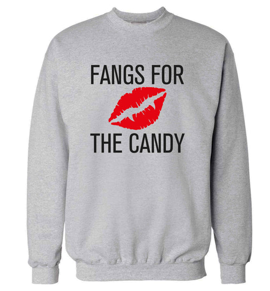 Fangs for the candy adult's unisex grey sweater 2XL