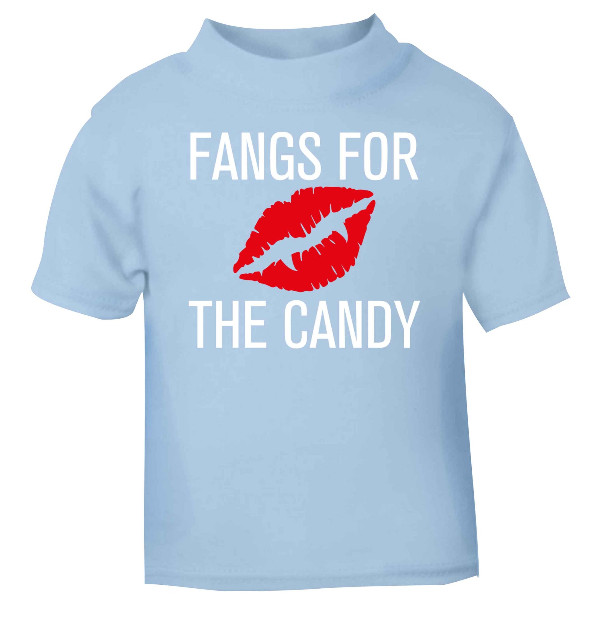 Fangs for the candy light blue baby toddler Tshirt 2 Years