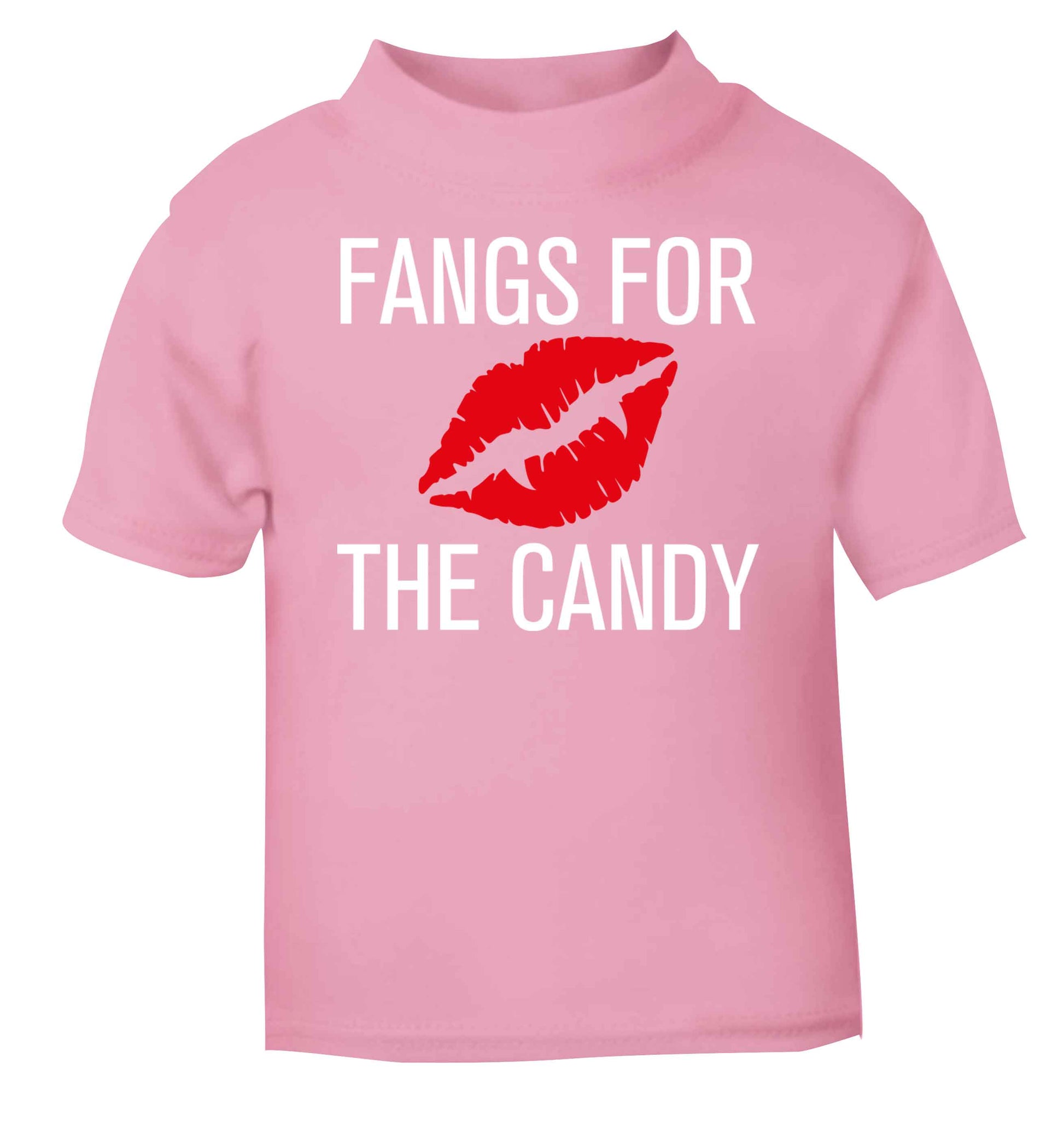 Fangs for the candy light pink baby toddler Tshirt 2 Years