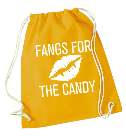 Fangs for the candy mustard drawstring bag