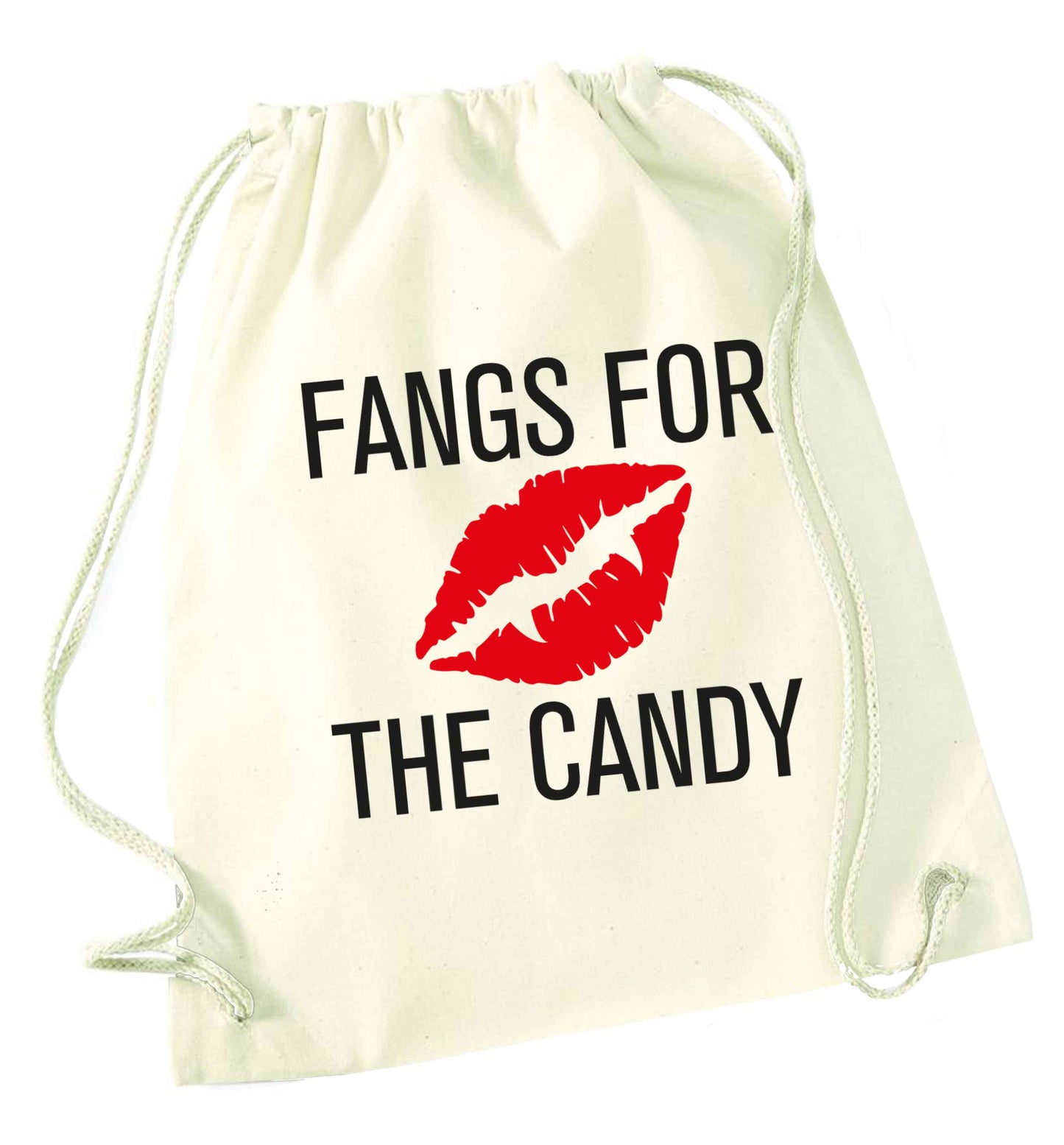Fangs for the candy natural drawstring bag