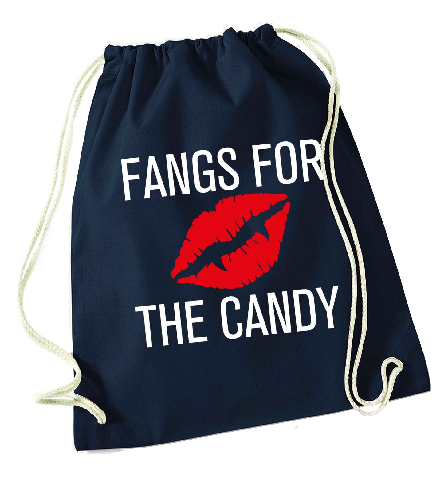 Fangs for the candy navy drawstring bag