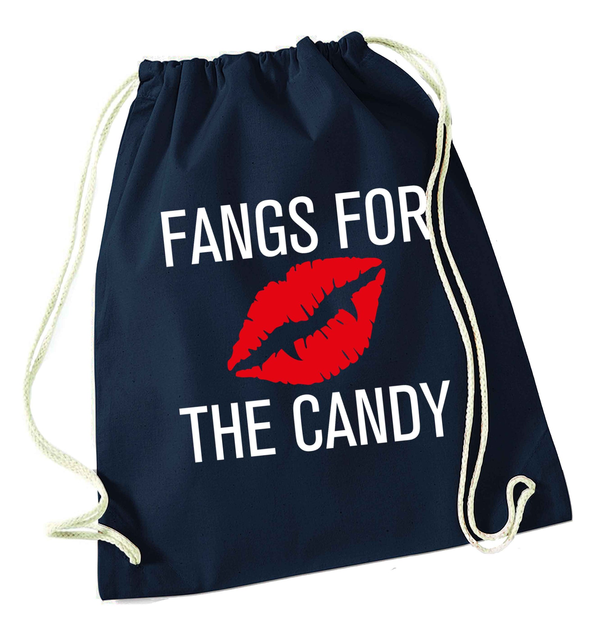 Fangs for the candy navy drawstring bag