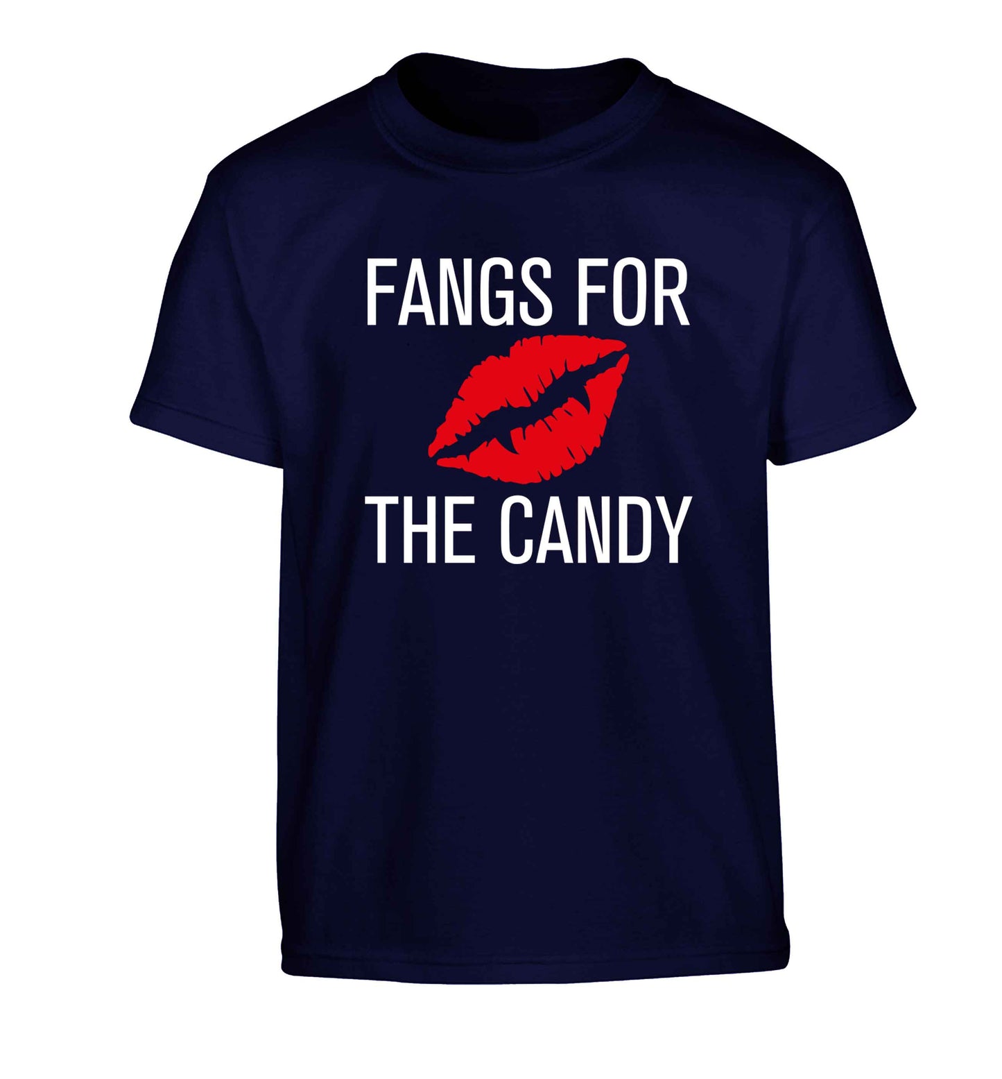 Fangs for the candy Children's navy Tshirt 12-13 Years