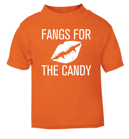 Fangs for the candy orange baby toddler Tshirt 2 Years
