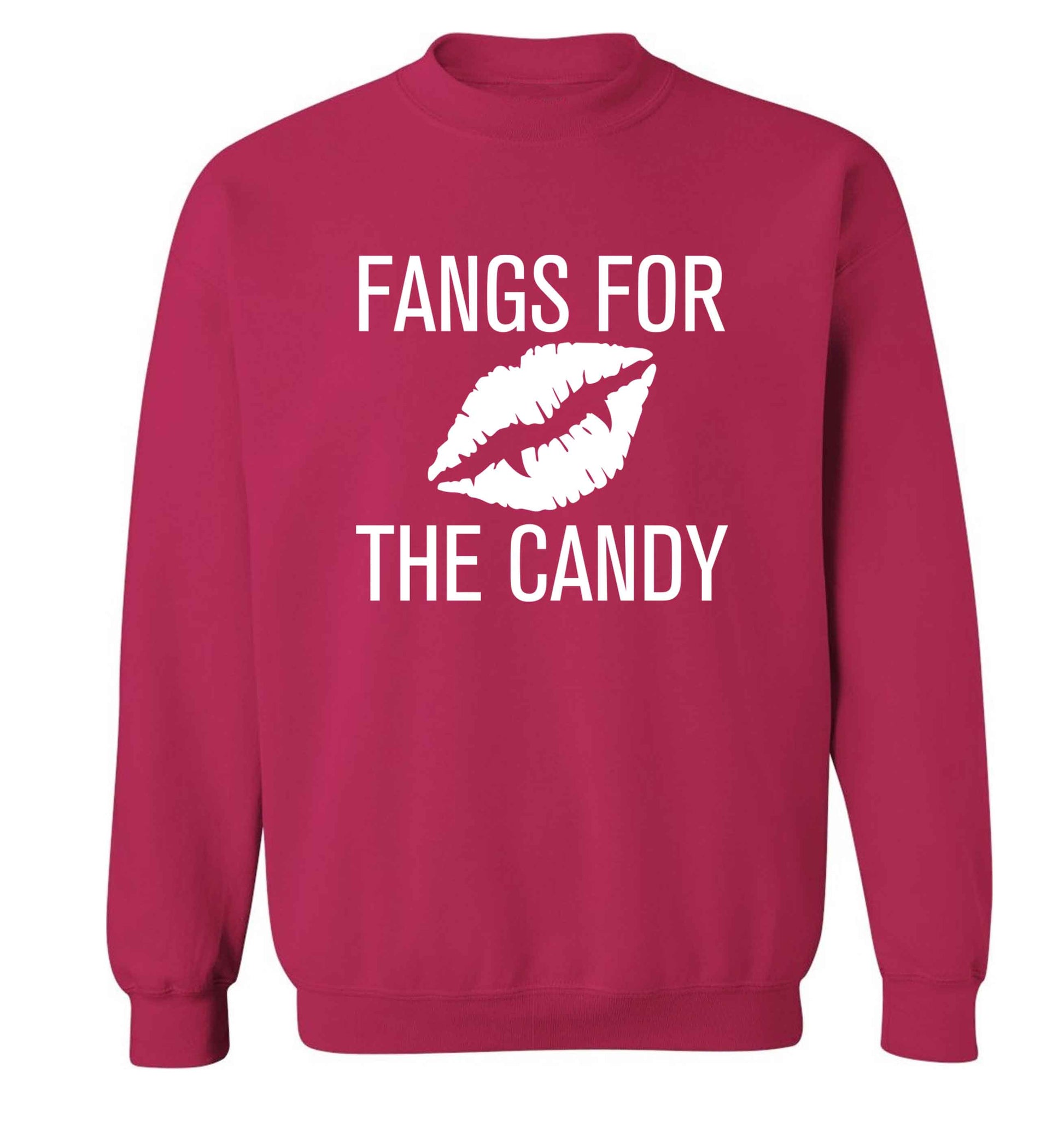 Fangs for the candy adult's unisex pink sweater 2XL