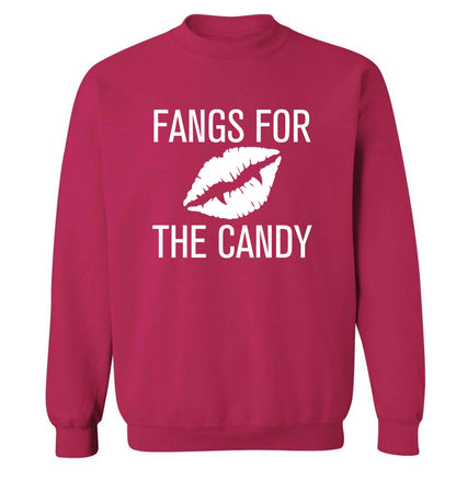 Fangs for the candy adult's unisex pink sweater 2XL