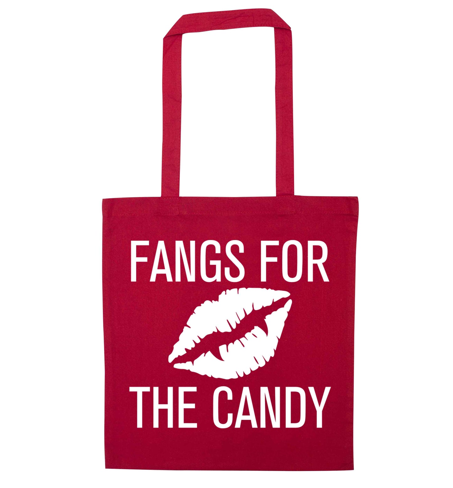 Fangs for the candy red tote bag