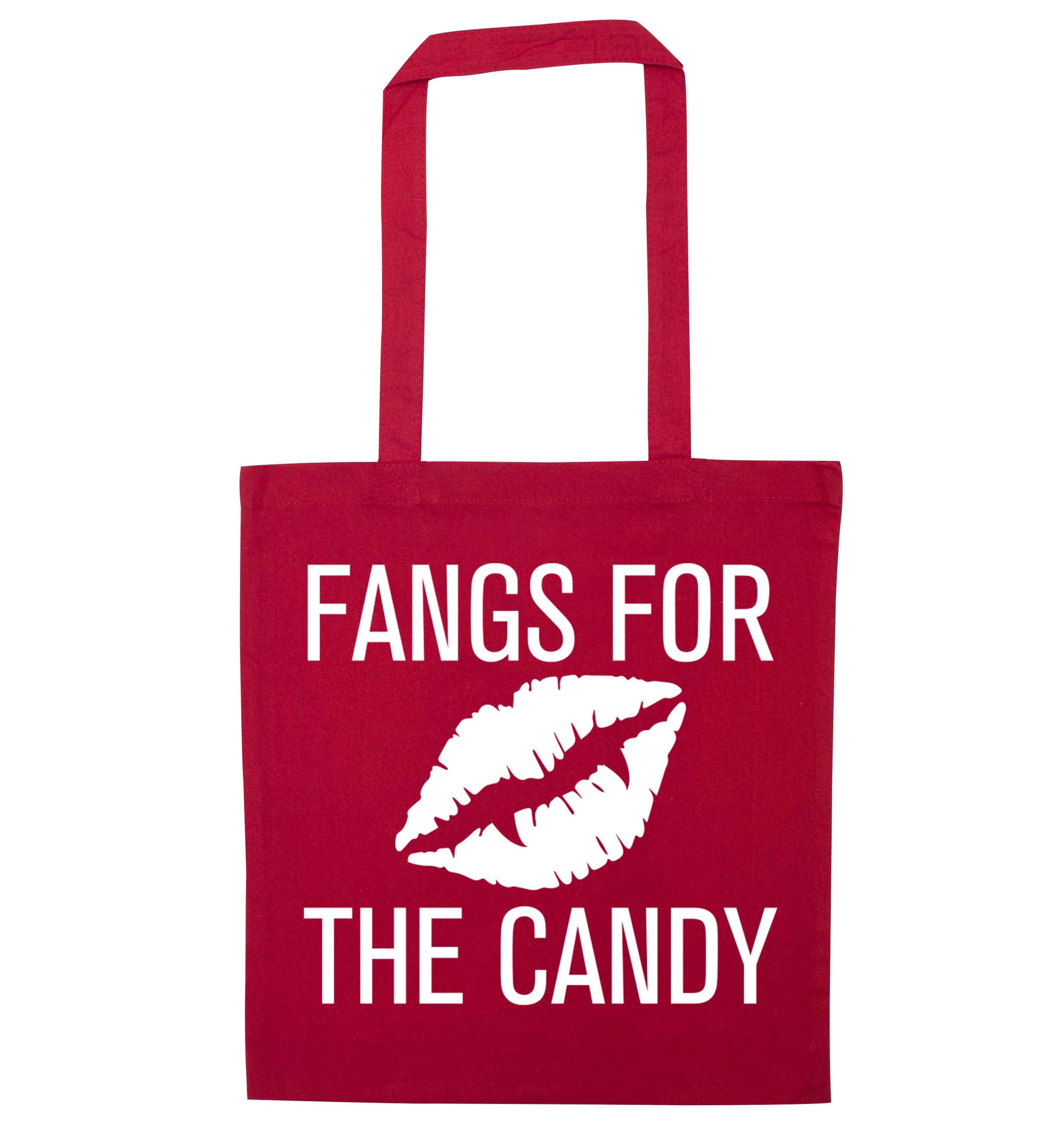 Fangs for the candy red tote bag