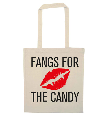 Fangs for the candy natural tote bag