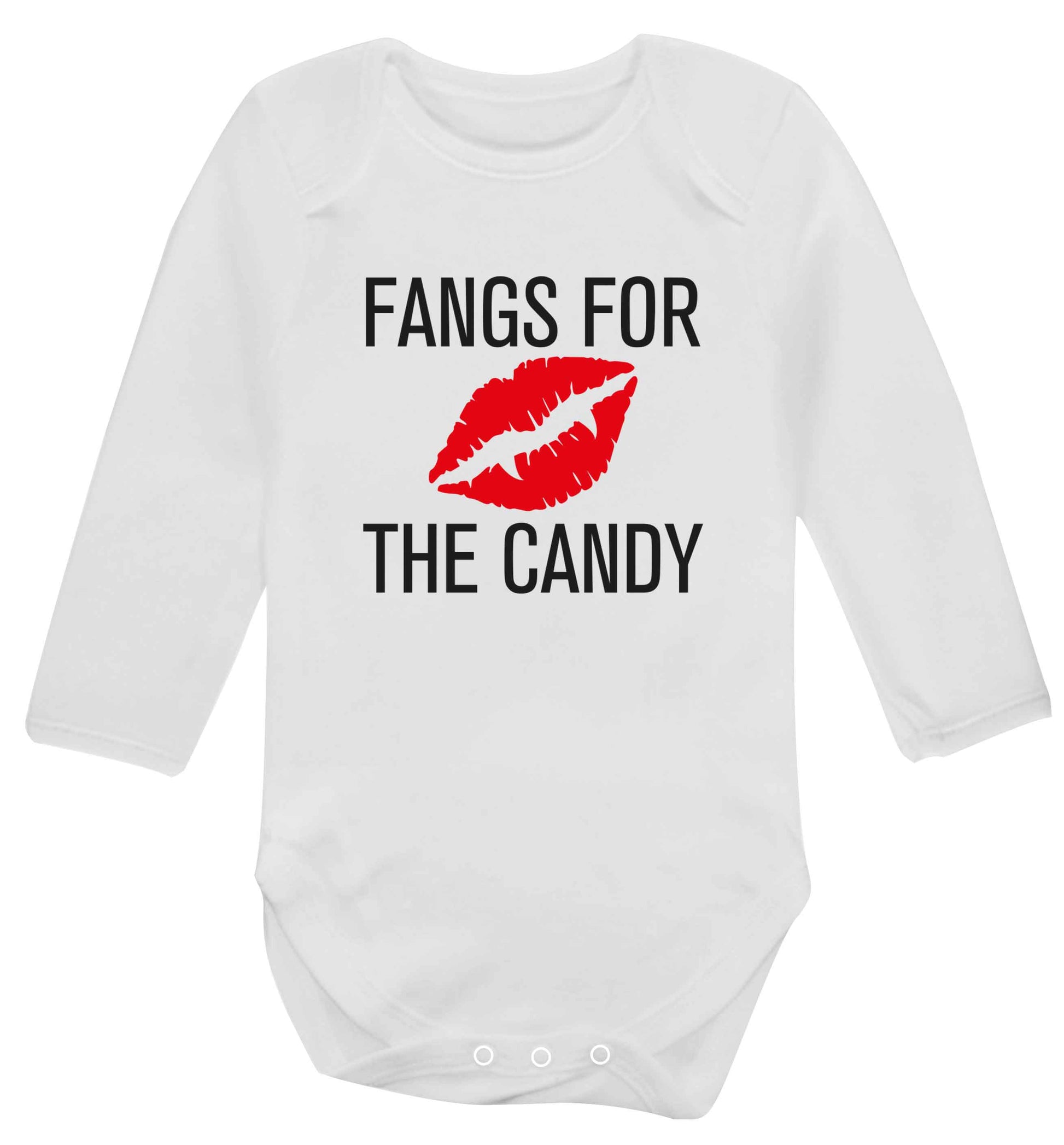 Fangs for the candy baby vest long sleeved white 6-12 months