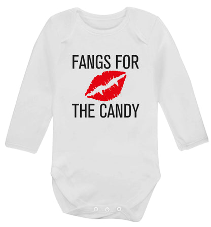 Fangs for the candy baby vest long sleeved white 6-12 months