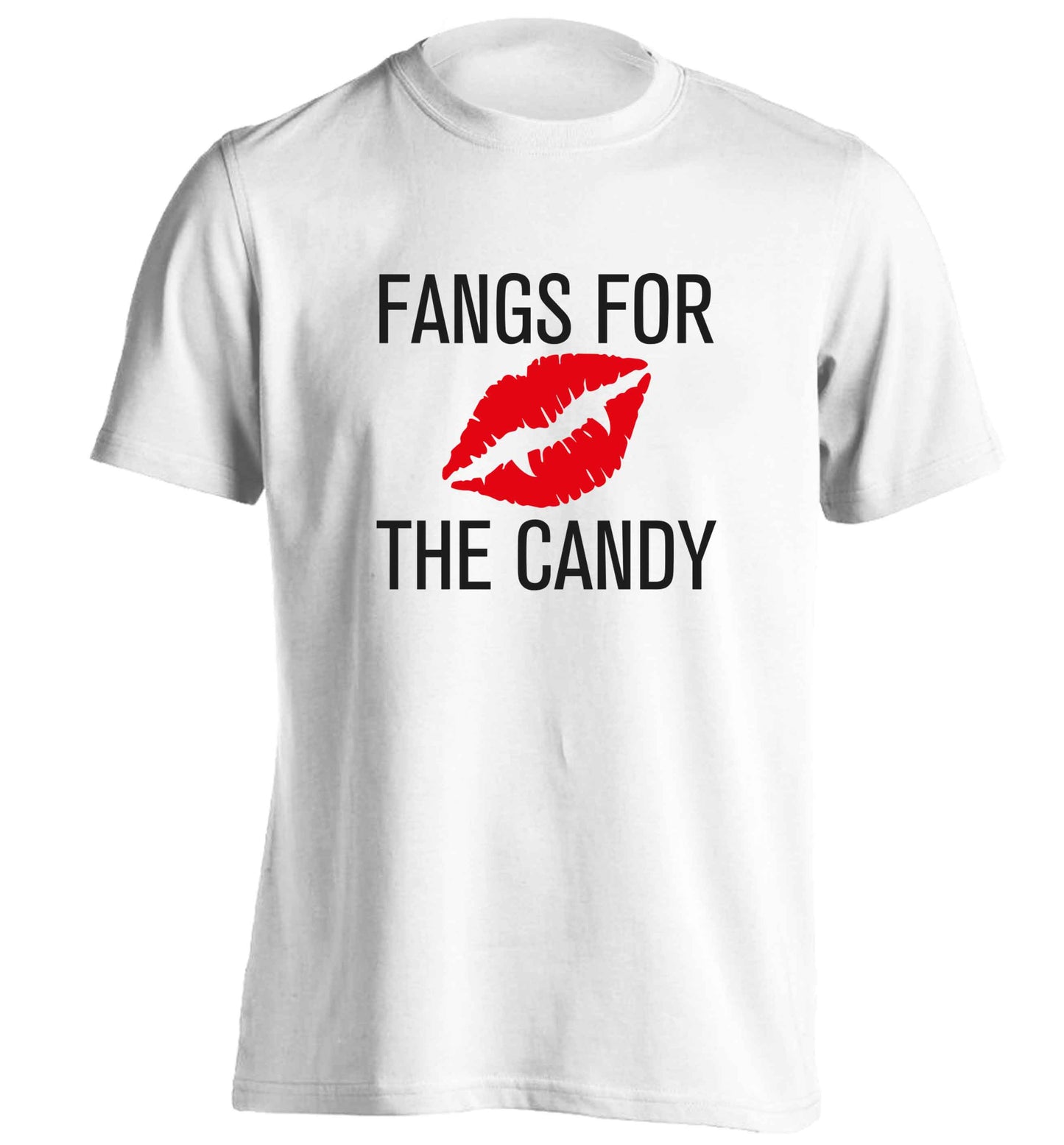 Fangs for the candy adults unisex white Tshirt 2XL