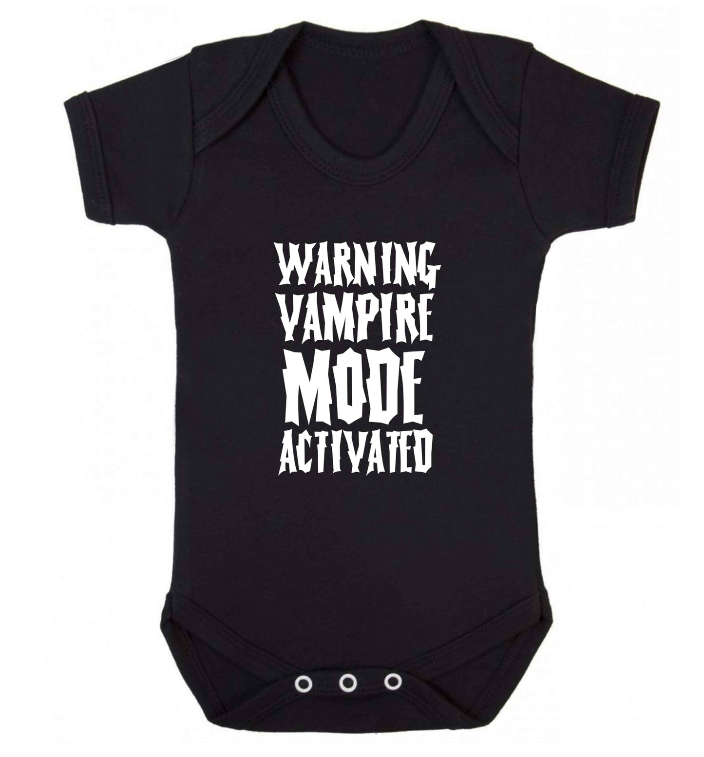 Warning vampire mode activated baby vest black 18-24 months