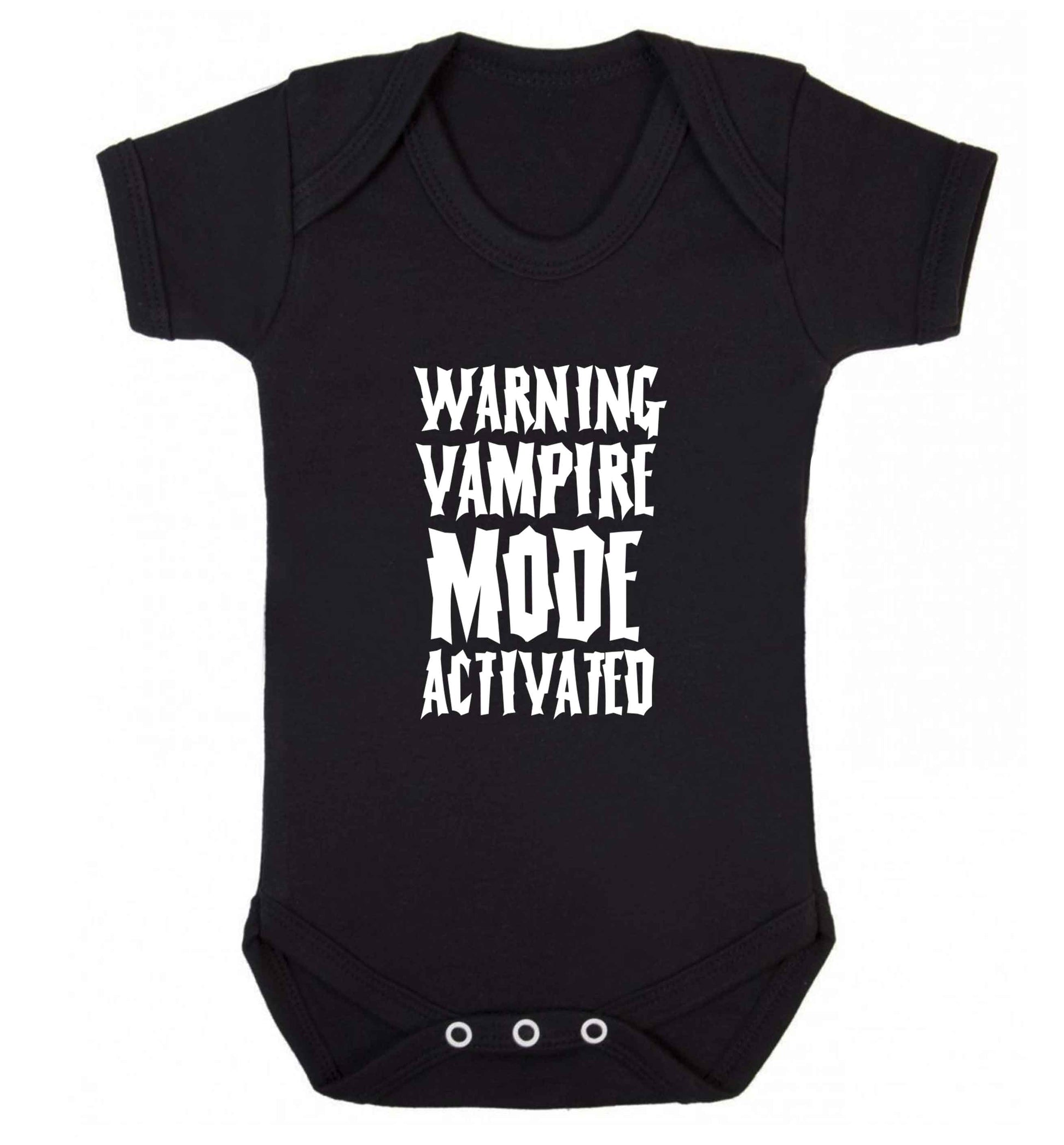 Warning vampire mode activated baby vest black 18-24 months