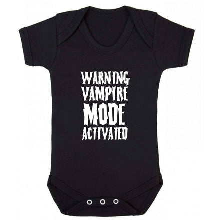 Warning vampire mode activated baby vest black 18-24 months