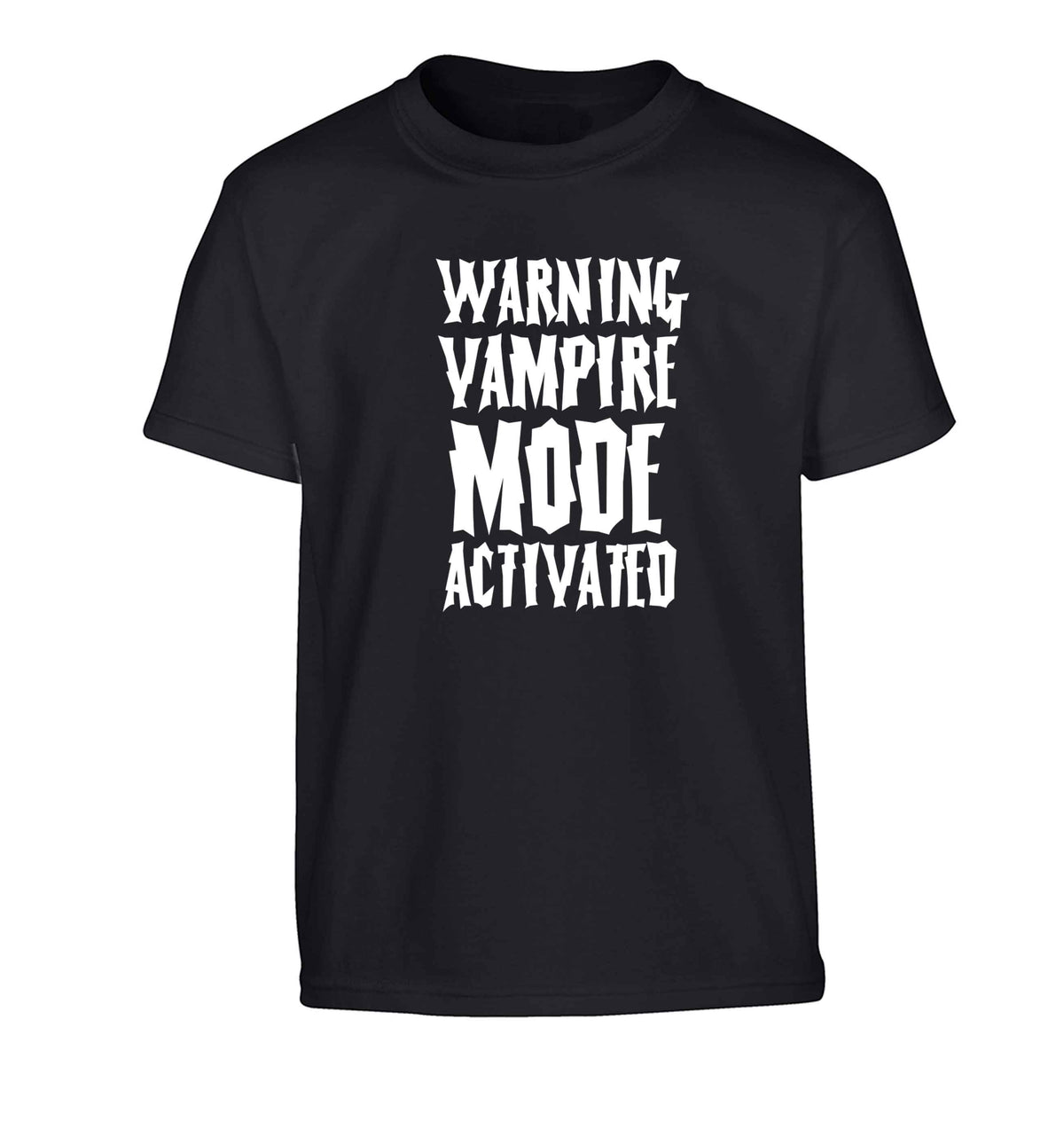 Warning vampire mode activated Children's black Tshirt 12-13 Years