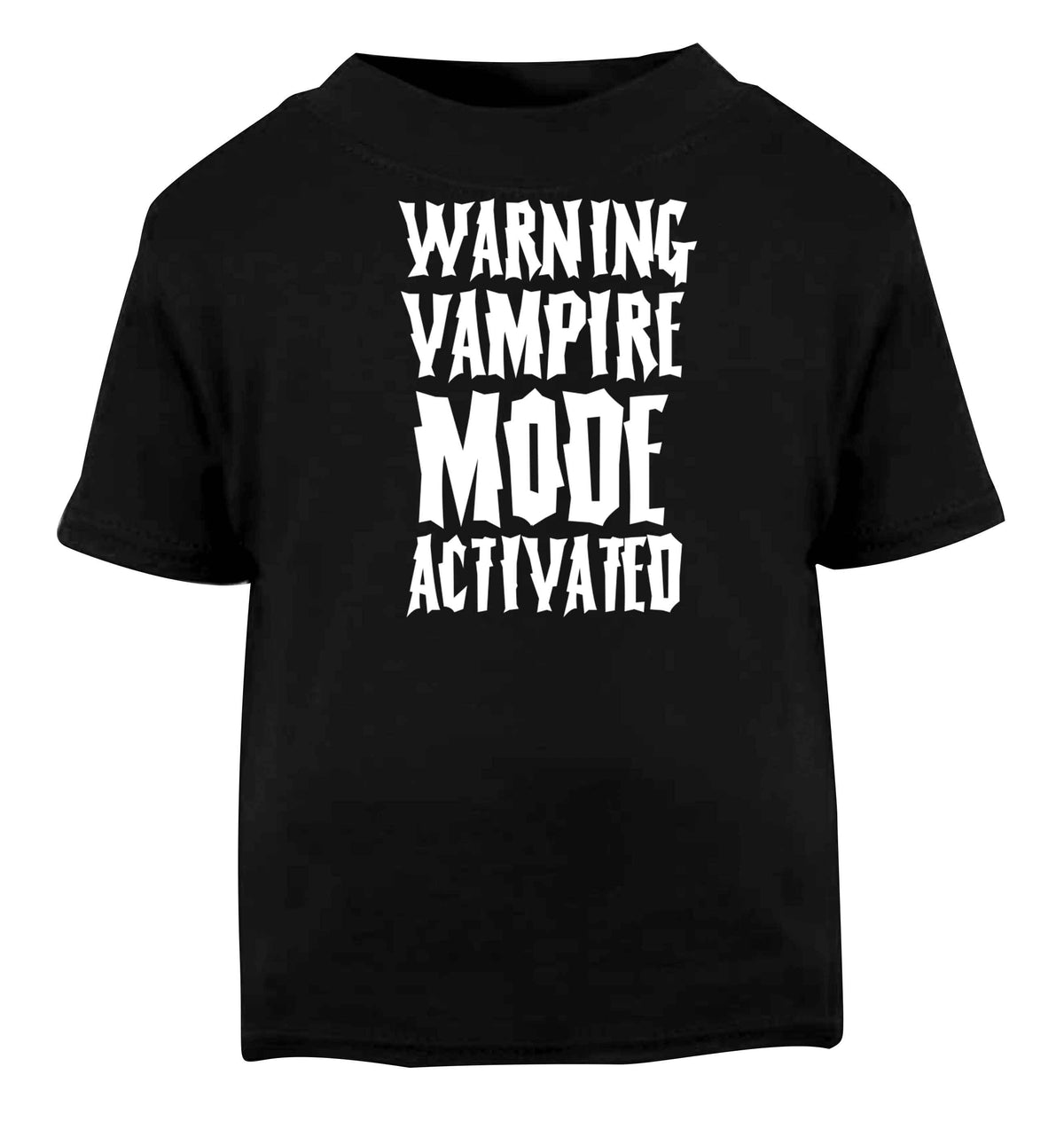 Warning vampire mode activated Black baby toddler Tshirt 2 years