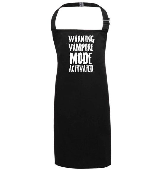 Warning vampire mode activated black apron 7-10 years