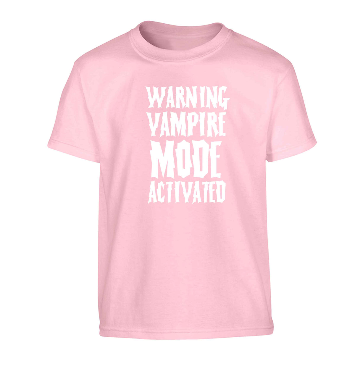 Warning vampire mode activated Children's light pink Tshirt 12-13 Years
