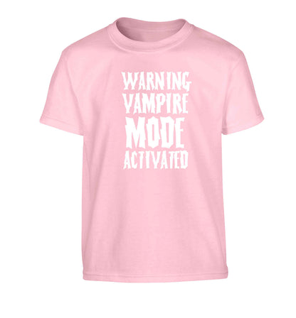 Warning vampire mode activated Children's light pink Tshirt 12-13 Years